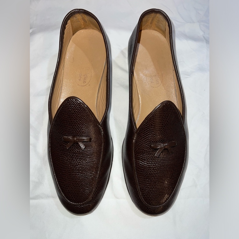 Belgian shoes brown lizard